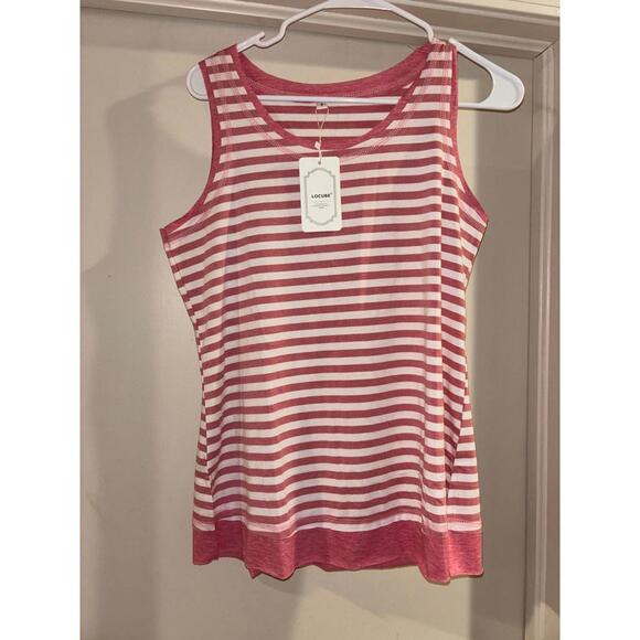 PINK Victoria's Secret Other - 🌸 NWT LOCUBE Striped Tank Top – Pink & White 🌸